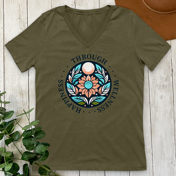 Happiness Through Wellness 02 V-Neck