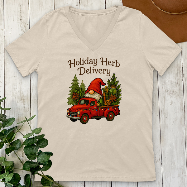 Holiday Herb Delivery V-Neck