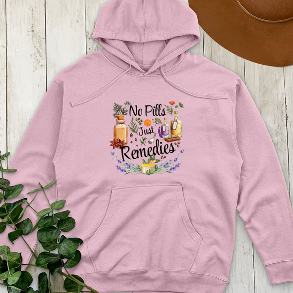 No Pills Just Remedies Midweight Hooded Sweatshirt