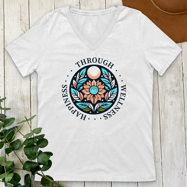 Happiness Through Wellness 02 V-Neck